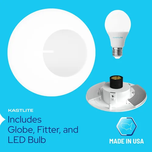 Vista 2 de KASTLITE Accesorio de iluminación combinado de poste de lámpara Lente acrílica blanca de 14 pulgadas con clips de ala de ajuste blancos Se