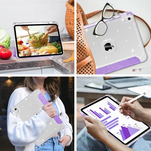 Vista 8 de Estuche para iPad de 10.ª generación de 10.9 pulgadas (2022), iPad (A16) de 11.ª generación de 11 pulgadas (2025) - con soporte para lápices Purpura