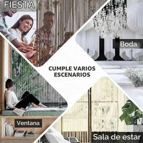 Vista 6 de HSYLYM - Cortinas de cuerda de espaguetis para puertas con borlas de privacidad, marco de puerta, hippy, pared, cocina, pasillo, bohemia, cortinas