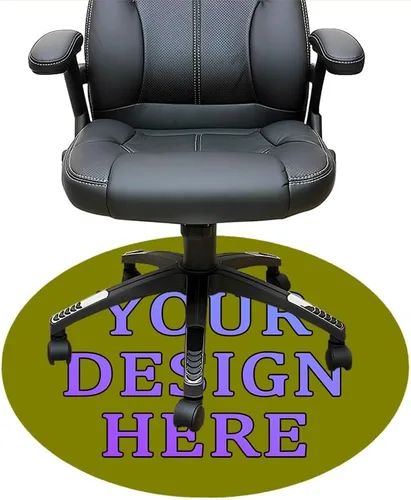 Vista 45 de Tapete redondo personalizado para silla de escritorio de oficina, diseño de tu propio logotipo de foto, texto, alfombrillas circulares
