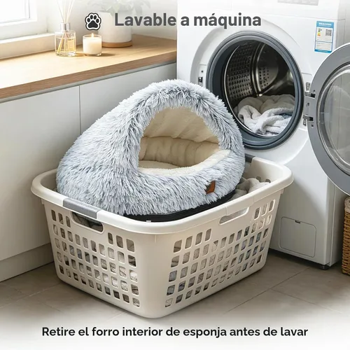 Vista 6 de YooxArmor Cama redonda para gatos, cama para perros pequeños y medianos Gris