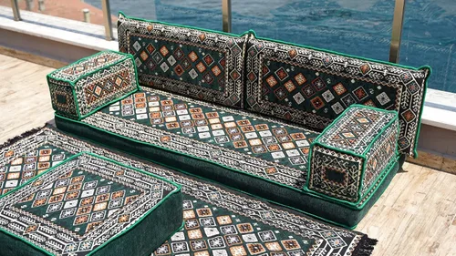 Vista 6 de arabicsofa Asiento de sofá tradicional de Oriente Medio, cojín modular hecho a mano con almohadas de respaldo