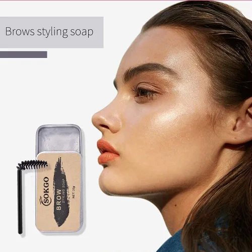 Vista 7 de Jabón para cejas, Jabón para peinar cejas 3D, Gel transparente para cejas con cera natural y duradera para cejas