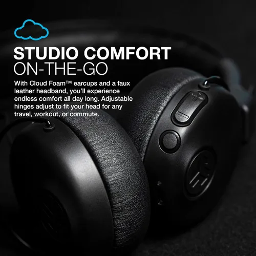 Vista 5 de JLab Studio ANC, auriculares inalámbricos con cancelación activa de ruido, auriculares Bluetooth plegables, color negro