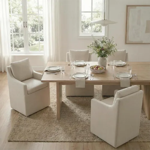 Vista 24 de KISLOT Juego de 1 sillas de comedor tapizadas con funda lavable