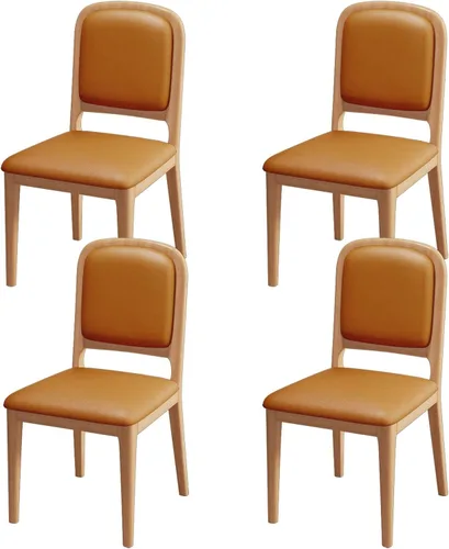Vista 18 de Solid Wood Dining Room Chairs Minimalist,Kitchen Chairs with Soft Padded Back,Living Room Chair for Office Reading,Wood Frame,Armless Vanity