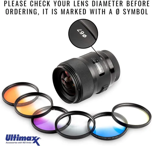 Vista 2 de Ultimaxx Kit completo de accesorios de filtro de lente de 2.283 in para lentes con tamaño de filtro de 2.283 in diseñado específicamente para: Canon