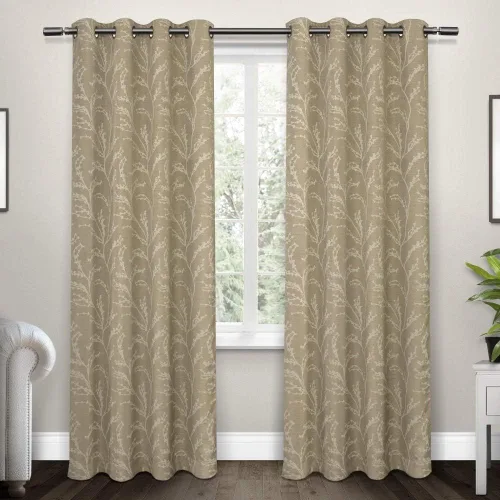 Vista 13 de EXCLUSIVE HOME Kilberry - Par de paneles de cortinas opacas con ojales en la parte superior, 52 x 63 pulgadas, gris ceniza