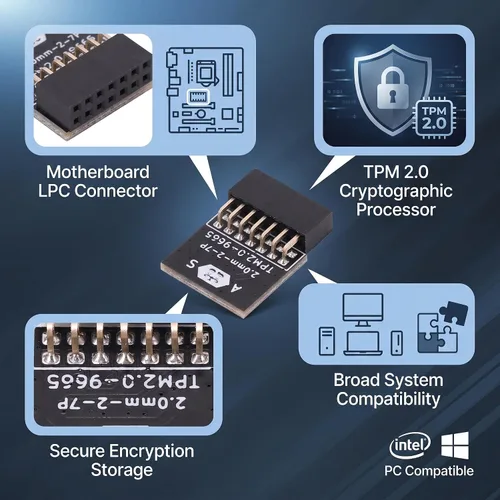 Vista 6 de TPM 2.0 módulo LPC 14pin tarjeta remota tarjeta de cifrado de seguridad para componentes electrónicos