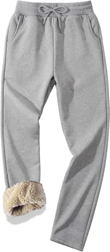 Vista 17 de MACHLAB Pantalones deportivos térmicos de forro polar para hombre, pantalones de chándal gruesos y cálidos para invierno