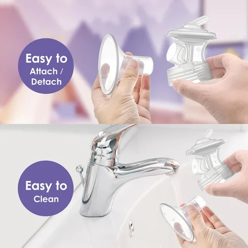 Vista 7 de Maymom Piezas de bomba compatibles con extractor de leche Lansinoh, brida, conector de boca ancha, válvula, tubo y protector de reflujo,