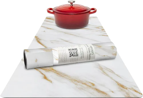 Vista 11 de RIMONA'S Camino de mesa resistente al calor, impermeable, protector de mesa, salvamanteles a prueba de calor 350F para platos calientes y ollas