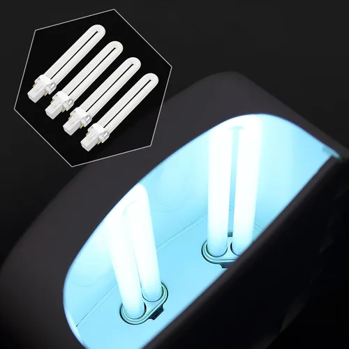 Vista 2 de Lurrose 4 unids Secador de Uñas Bombillas de Reemplazo 9W UV 365nm Tubo para Nail Art Secador UV Lámpara Luz
