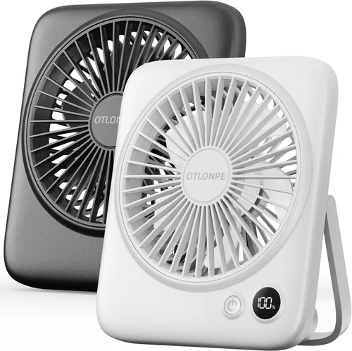 Vista 11 de Otlonpe Ventilador de Escritorio Portátil de 6.5 Pulgadas, Batería Recargable de 4000mAh Operado por Batería y Alimentado por USB, Ventilador