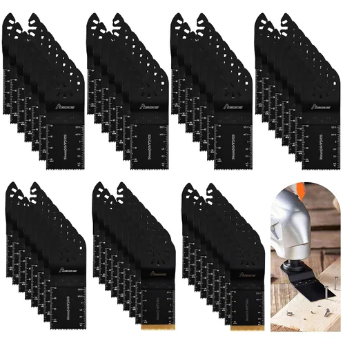Vista 7 de MAZING 36 hojas de sierra oscilantes, cuchillas multiherramienta, cuchillas multiherramienta de liberación rápida para madera, metal y plástico