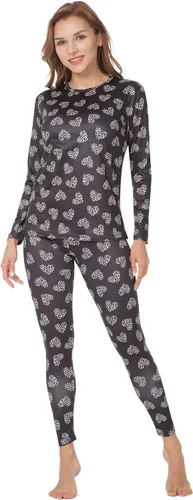 Vista 35 de MANCYFIT - Conjunto de ropa interior térmica para mujer, con forro polar, ultra suave Beige