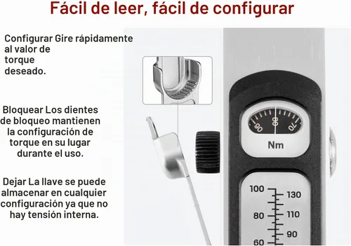 Vista 3 de TEKTON - Llave dinamométrica de 1/2 pulgada de 72 dientes con viga dividida (40-250 pies-libras) TRQ62203