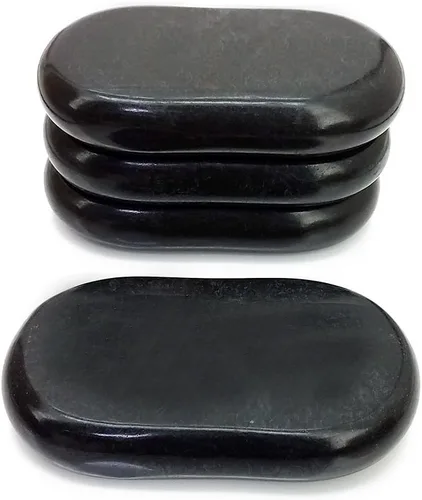 Vista 7 de Piedras de masaje caliente de alta calidad, juego de 4 piedras de basalto XXL grandes para terapia de spa, relajación y alivio muscular de tejido