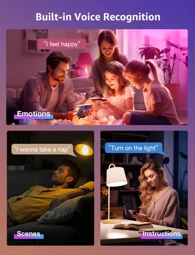 Vista 4 de Bombillas LED inteligentes BR1 AI de Lepro - Iluminación generada por IA, LightGPM 2 con LLM, sincronización de música LightBeats, control de voz a