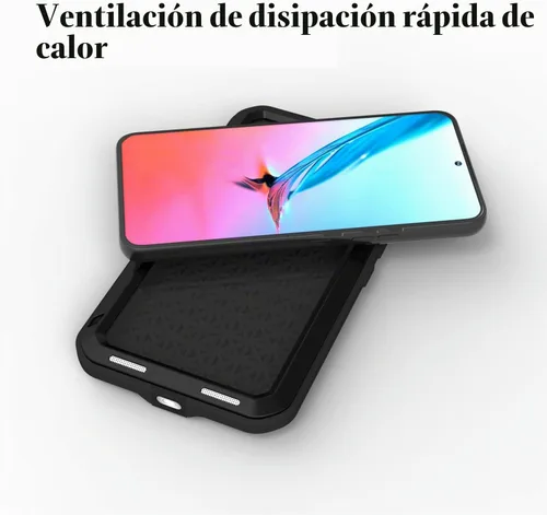Vista 4 de LOVE MEI Funda militar resistente para Samsung Galaxy S22, con protector de pantalla de vidrio templado, a prueba de golpes, a prueba de polvo, a