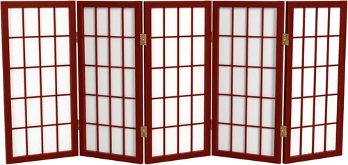 Vista 12 de Biombo portátil simple de 2 pies Biombo diseño Shoji, clásico diseño japonés 4 anchuras, 6 colores, Madera, Negro