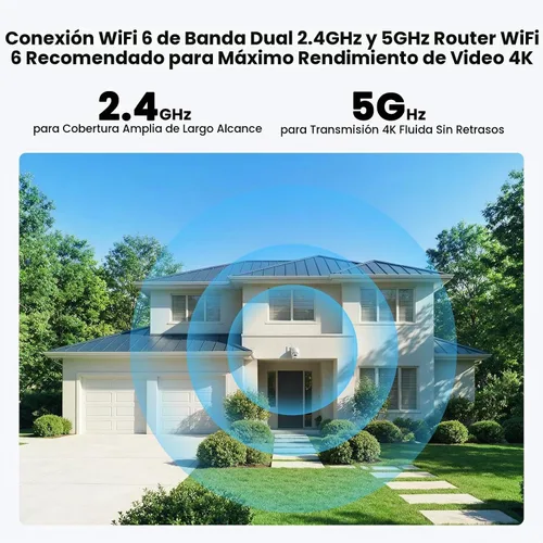 Vista 6 de Cámara de seguridad para exteriores de 4 MP, cámara WiFi de 2.5 K para sistema de seguridad del hogar, cámara exterior con cable enchufable Blanco-2