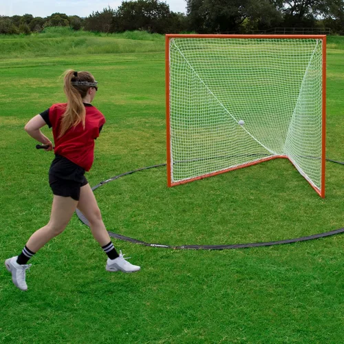 Vista 8 de Champion Sports Lacrosse Crease para mujer: Rhino Flex Portable Lacrosse Goal Crease – 17' de diámetro para todo tipo de clima con pesas, estacas