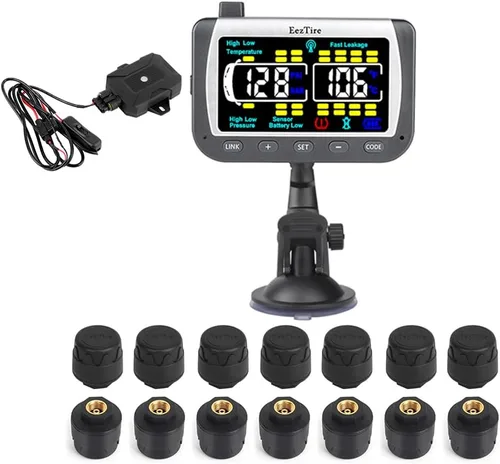 Vista 11 de EEZ RV Products EEZTire - Sistema de monitoreo de presión de neumáticos en tiempo real/24x7 - Monitor a color + 4 sensores + Sistema de refuerzo