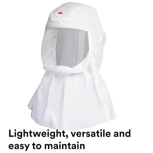 Vista 4 de 3M Versaflo S-433S-5 - Capucha con suspensión de cabeza integrada, pequeño/mediano, 5 EA/funda, color blanco