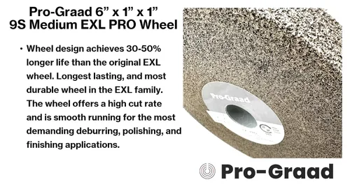 Vista 3 de EXL PRO Rueda de pulido de desbarbado convoluto – 6 x 1 pulgada x 1 pulgada 9S de carburo de silicio mediano – grado profesional – Rueda