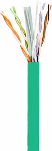 Vista 2 de Infinity Cable Cat6e Plenum 600MHz CMP 23AWG UTP sólido 100% cobre puro, 1000 pies, caja fácil de tirar (Reelex II), color verde