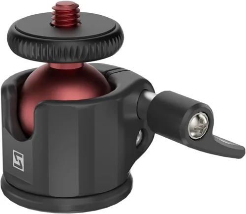 Vista 7 de SIOTI Mini adaptador de montaje de cabeza esférica, con Hot Shoe Mont, compatible con monopie/cámara de tarjeta digital/micrófono/teléfono