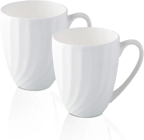 Vista 11 de Juego de 2 tazas de café blancas de porcelana fina (8 onzas)