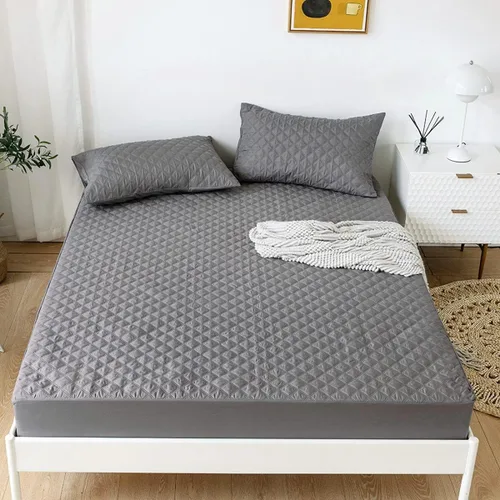 Vista 8 de jejeloiu Protector de colchón acolchado negro, 100% impermeable, transpirable, tamaño individual, protector de colchón de 14 pulgadas de profundidad