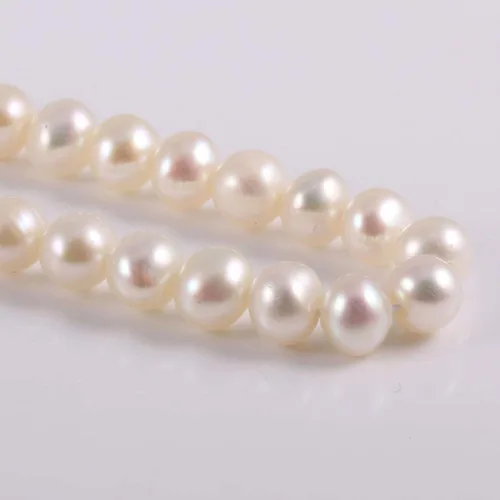Vista 3 de Perlas sueltas redondas naturales de agua dulce rosa perla 0.197-0.236 in 14.2 pulgadas para la fabricación de joyas