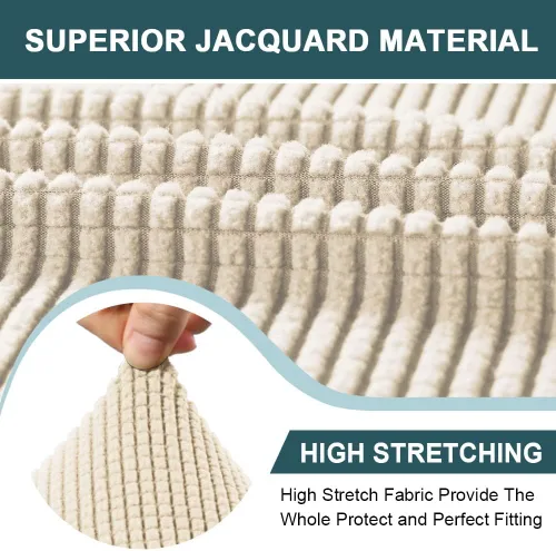 Vista 4 de FantasDecor Funda Elástica para Chaise Lounge Funda de Silla con Patrón de Celosía con Reposabrazos para Sala de Estar Dormitorio Doble Brazo Tela