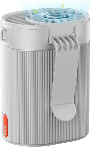 Vista 10 de Ventilador de cintura portátil, ventilador de cinturón de flujo de aire fuerte de 6600 RPM con tiempo de trabajo de 25 horas, ventilador personal