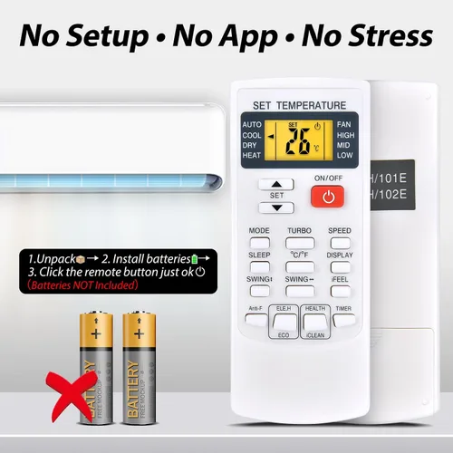 Vista 7 de Nuevo control remoto de CA de repuesto para COSTWAY, Della, YITAHOME, Albott, GLACER, JustSmart, RELAX4LIFE, SIMOE, DORTALA, PETSITE Mini Split Aire