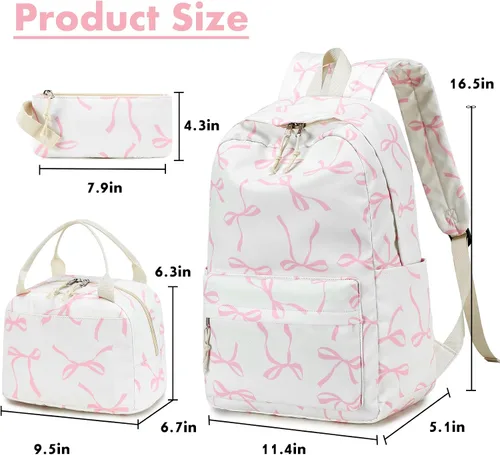 Vista 88 de Bluboon Juego de mochila para adolescentes, mochila escolar para niñas, lonchera y lápices, bolsas para estudiantes, 3 en 1