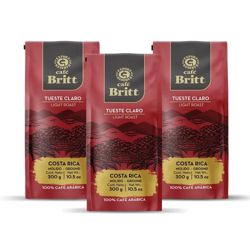 Vista 3 de Café Britt® - Café Costa Rican Habitat Cariblanco (10.5 onzas) (paquete de 3) - Café molido, arábica, kosher, sin gluten, 100% gourmet y tostado
