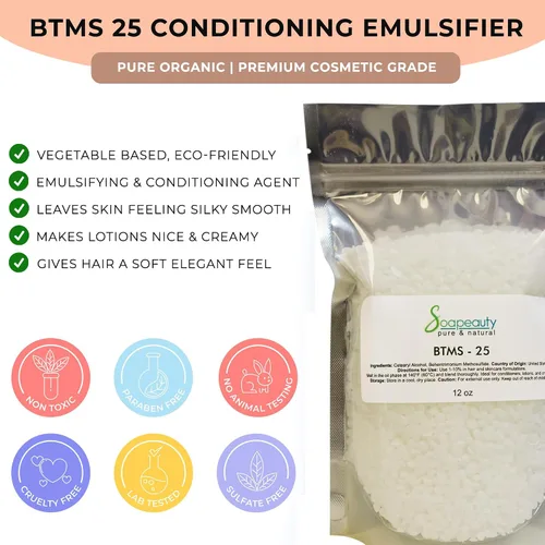 Vista 6 de Soapeauty BTMS-25 (metosulfato de behentrimonio y alcohol cetearílico) Emulsionante acondicionador para el cuidado del cabello y formulaciones sin