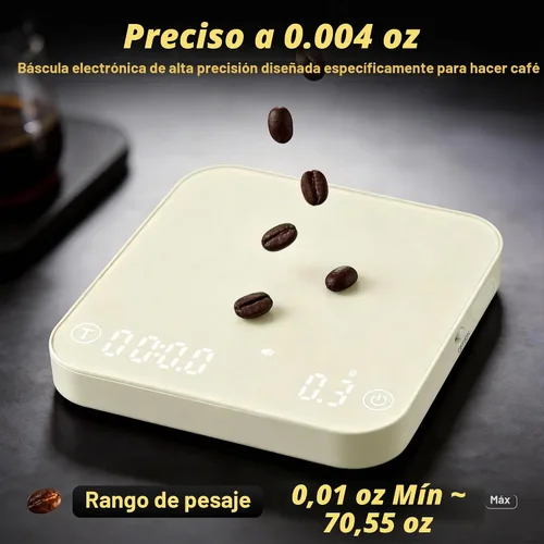 Vista 2 de ShanSon Mini báscula de café con temporizador, escala de espresso de alta precisión de 0.00 oz, báscula digital de cocina de 4.4 lbs/0.00 oz