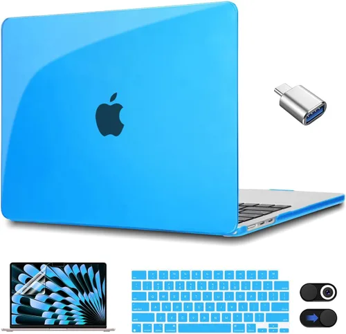 Vista 29 de CISSOOK Funda rosa bebé para MacBook Air de 15 pulgadas lanzamiento 2023 2024 2025, cubierta rígida de plástico rosa tiza con cubierta de teclado
