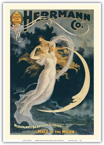 Vista 11 de Alexander Herrmann's Beautiful Illusion - Maid of the Moon - Póster mágico vintage c.1898 - Impresión artística maestra (sin marco) 9 x 12 pulgadas