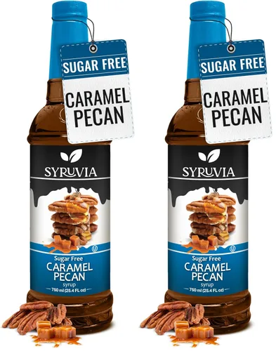 Vista 51 de Jarabe de café sin azúcar Syruvia, jarabe con sabor a caramelo para bebidas, lattes y postres – 25.4 fl oz
