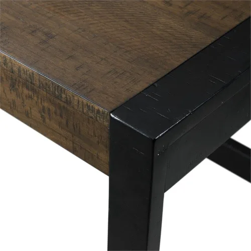 Vista 3 de BOWERY HILL Juego de mesa contemporánea multiusos para el hogar, bar, sala de estar, sofá con 3 taburetes tapizados en tela de nogal y gris pardo