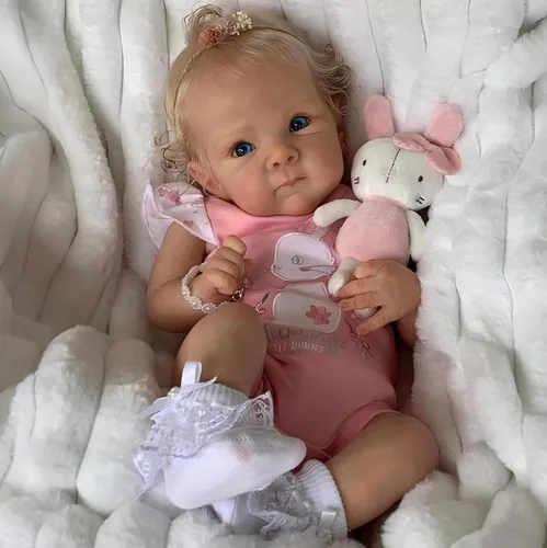 Vista 3 de iCradle Preciosa muñeca de bebé Reborn de 18 pulgadas, cuerpo suave, de silicona, realista, muñeca recién nacida, juguete para niños a partir de 3
