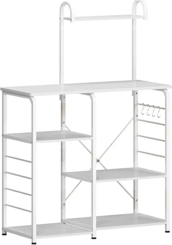Vista 7 de DlandHome Soporte de microondas para cocina, soporte de carrito de microondas de 35.4 pulgadas, almacenamiento de utilidad de cocina de 3 niveles x