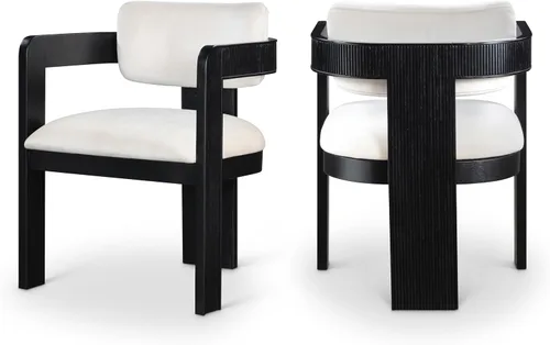 Vista 13 de Meridian Furniture Sacha - Juego de 2 sillas de comedor de terciopelo y Terciopelo coñac