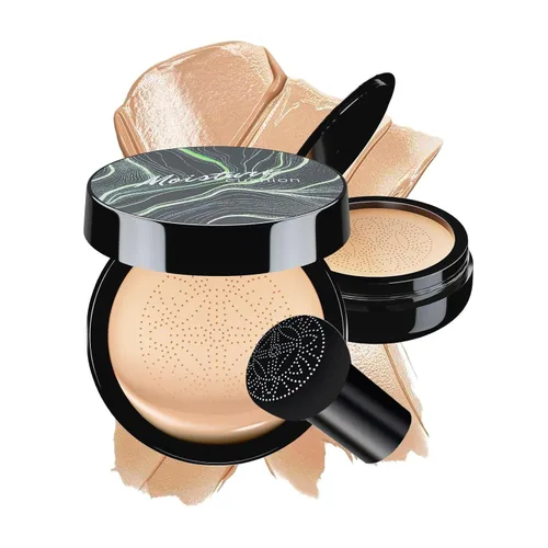 Vista 14 de Mushroom Head Air Cushion CC Cream - Base de maquillaje facial BB Cream para piel madura, corrector hidratante que ilumina el tono de piel uniforme